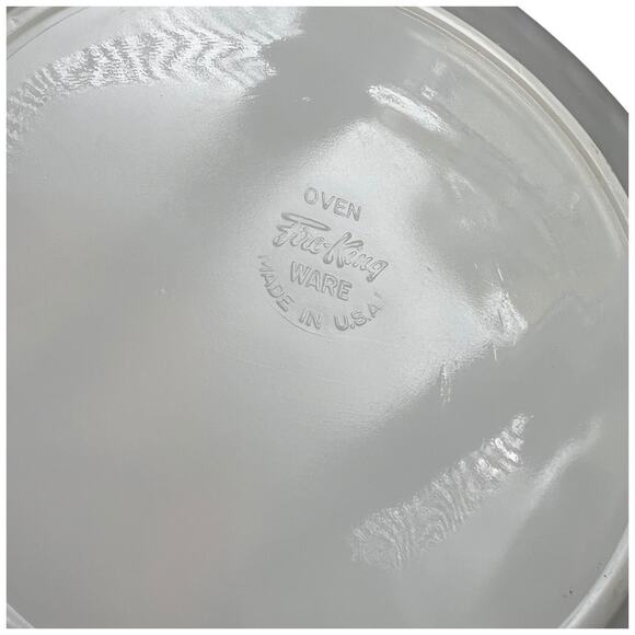 Retro Fire King White Milk Glass Dinner Plate 22K Gold Rim Ovenware - Picture 4 of 12